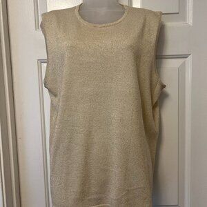 Susan Graver Shimmery Gold Sweater Tank Top
